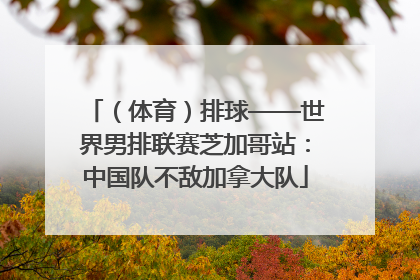 （体育）排球——世界男排联赛芝加哥站：中国队不敌加拿大队