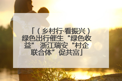 （乡村行·看振兴）绿色出行催生“绿色收益” 浙江瑞安“村企联合体”促共富