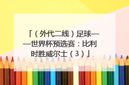 （外代二线）足球——世界杯预选赛：比利时胜威尔士（3）