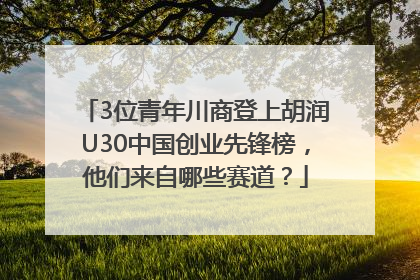 3位青年川商登上胡润U30中国创业先锋榜，他们来自哪些赛道？
