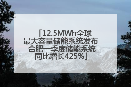 12.5MWh全球最大容量储能系统发布 合肥一季度储能系统同比增长425%