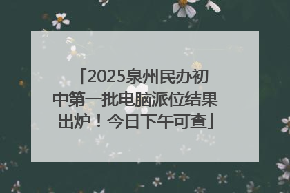 2025泉州民办初中第一批电脑派位结果出炉！今日下午可查