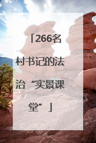 266名村书记的法治“实景课堂”