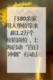 380余家用人单位带来超1.2万个校招岗位，上海启动“百日冲刺”行动