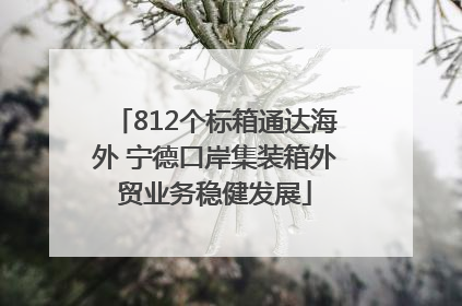 812个标箱通达海外 宁德口岸集装箱外贸业务稳健发展